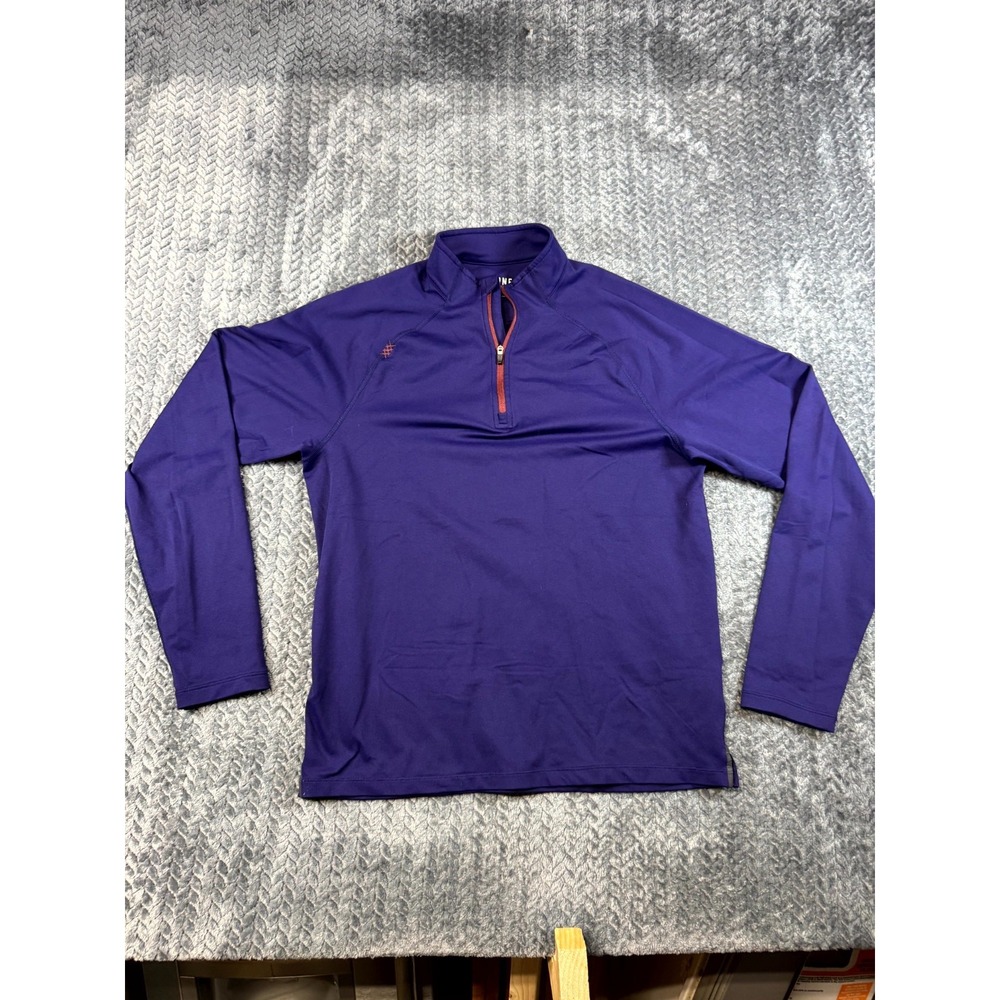 Rhone Shirt Mens Small Purple Logo Quarter Zip Mock Neck Raglan Sleeve Pullover